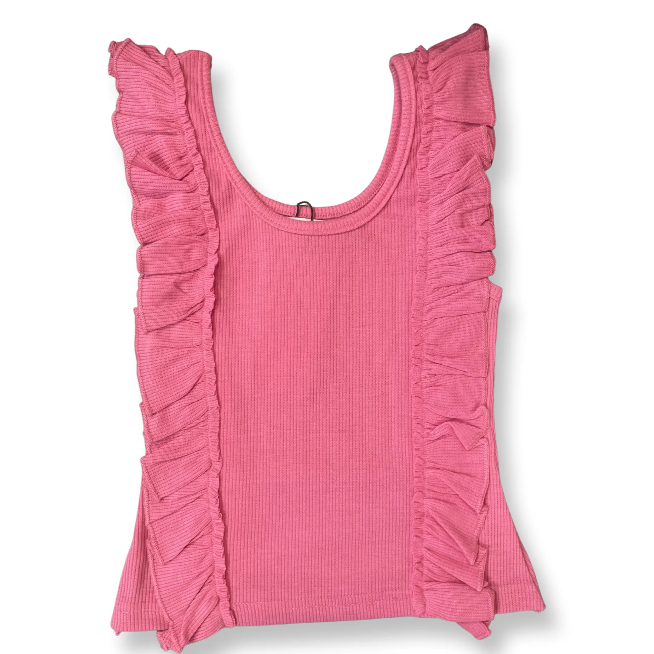 Mini Molly Girls Ruffle Ribbed Tank