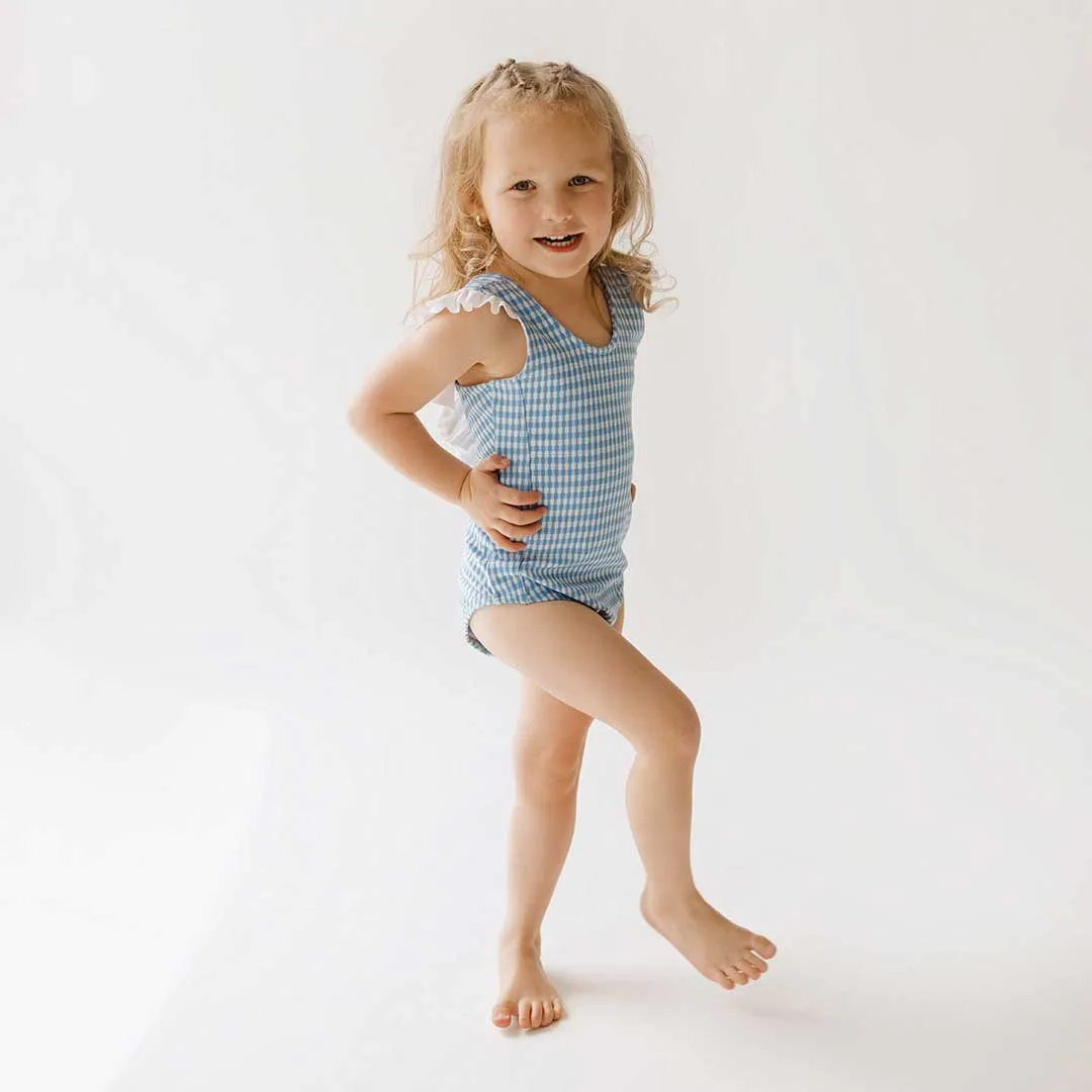 Mini Ruffle One-Piece, Bluebell