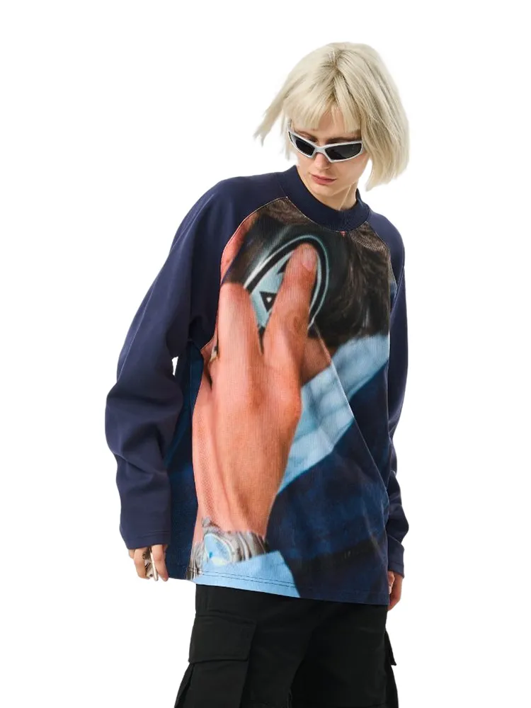 MODITEC  |Crew Neck Unisex Street Style Long Sleeves Oversized