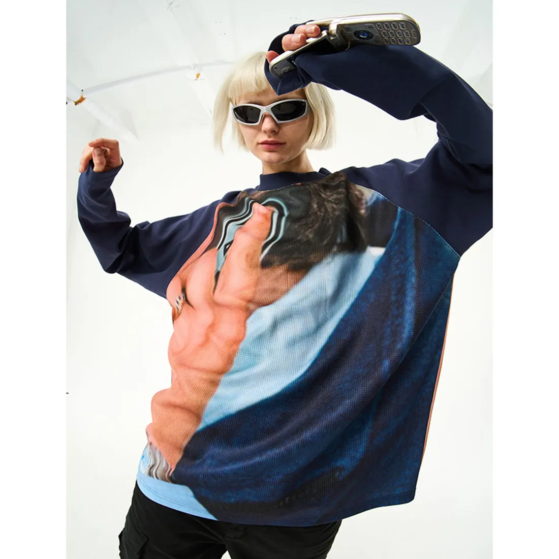 MODITEC  |Crew Neck Unisex Street Style Long Sleeves Oversized