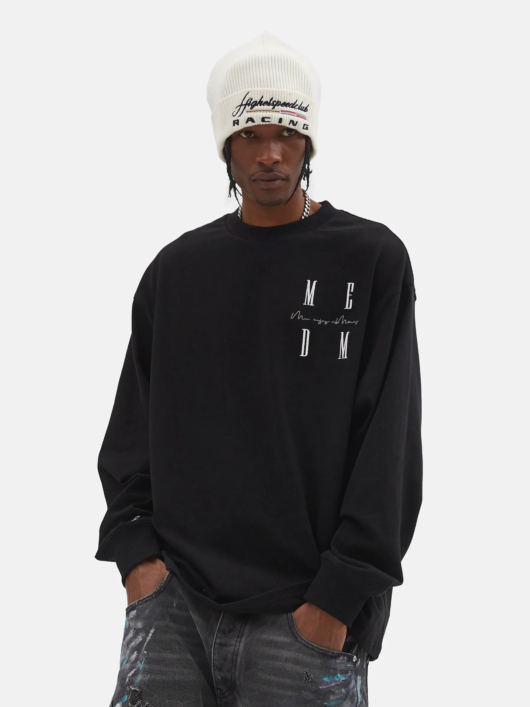 MR. ENJOY DA MONEY  |Unisex U-Neck Long Sleeves Cotton Oversized