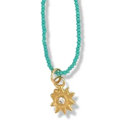 NIGHT STAR NECKLACE IN GOLD ON TURQUOISE BEADS