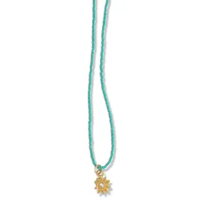 NIGHT STAR NECKLACE IN GOLD ON TURQUOISE BEADS