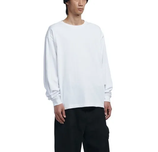 NOMANUAL  |Unisex Street Style U-Neck Long Sleeves Plain Cotton