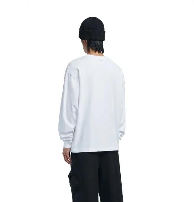 NOMANUAL  |Unisex Street Style U-Neck Long Sleeves Plain Cotton