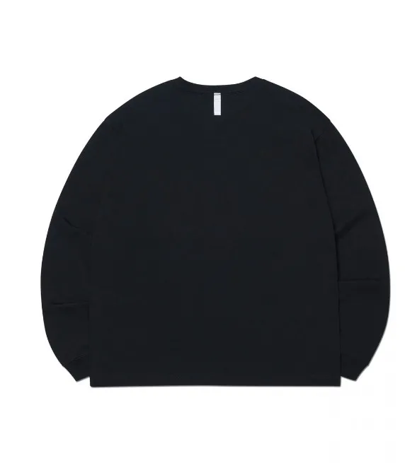 NOMANUAL  |Unisex Street Style U-Neck Long Sleeves Plain Cotton