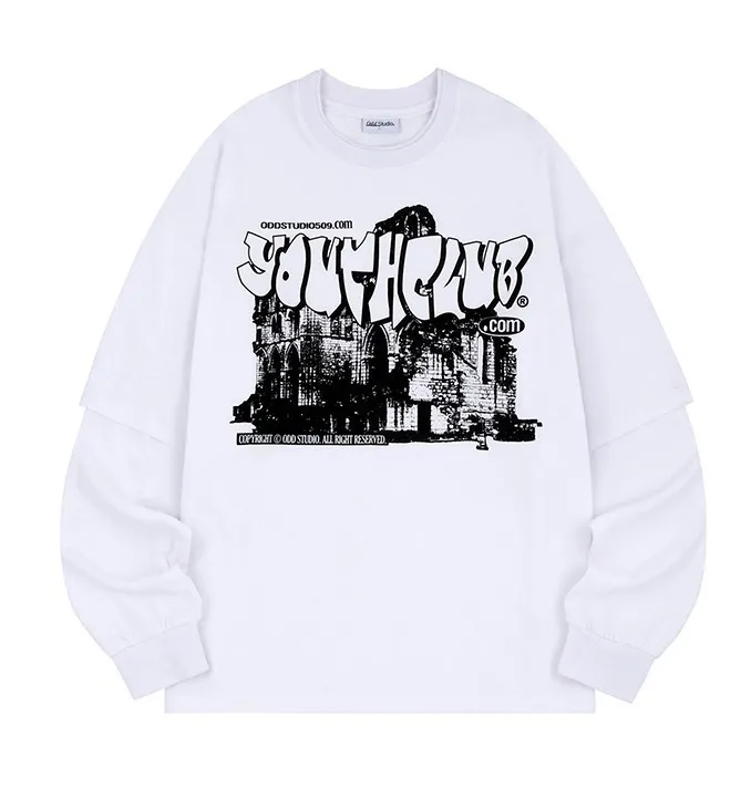 Odd Studio  |Crew Neck Unisex Street Style Long Sleeves Plain Cotton