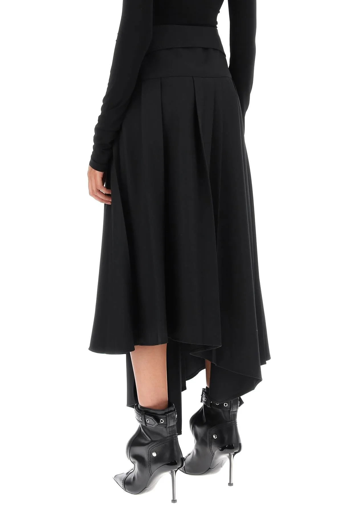 OFF-WHITE Sophia - Elegant Belted Tech Drill Skirt for Women