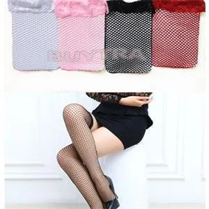 One Size Style Attractive Women Stockings Hosiery Above Knee Nylon Hollow Out Mesh Long Stockings Women Black White Red Pink SM6