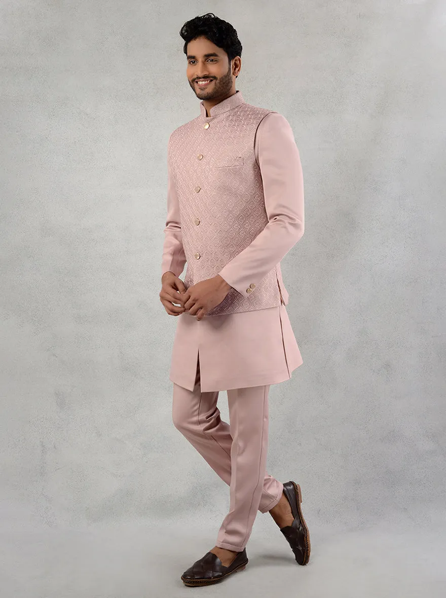 Onion Pink Kurta Pajama with Koti | TULA