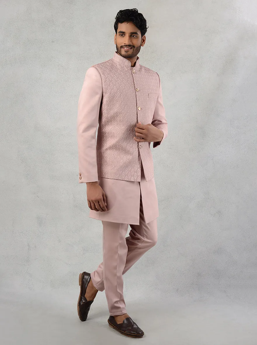 Onion Pink Kurta Pajama with Koti | TULA