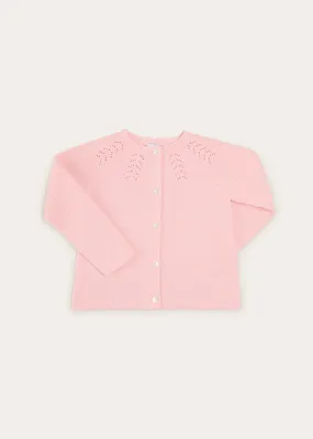 Openwork Cardigan In Pink (6mths-10yrs)