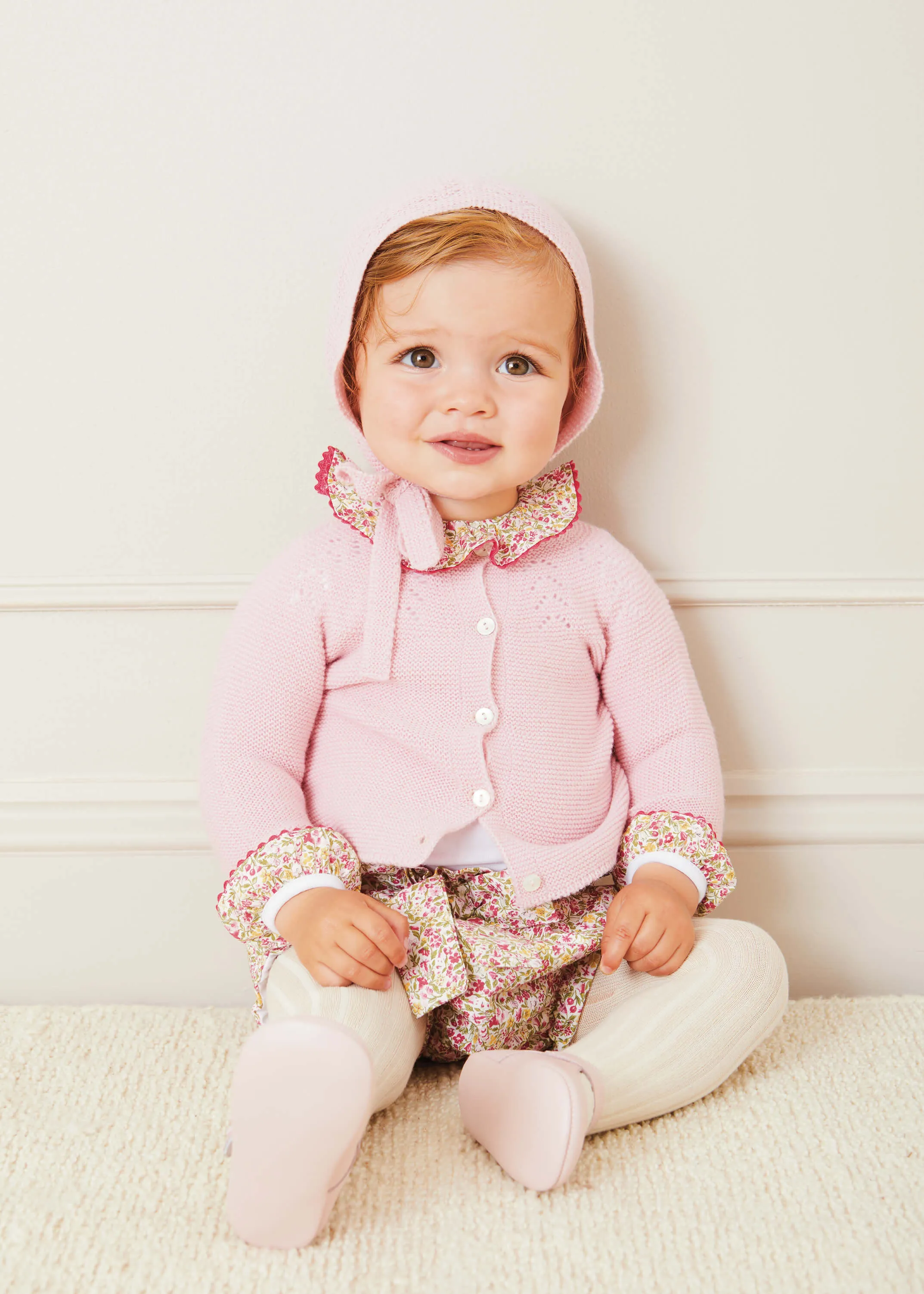 Openwork Cardigan In Pink (6mths-10yrs)