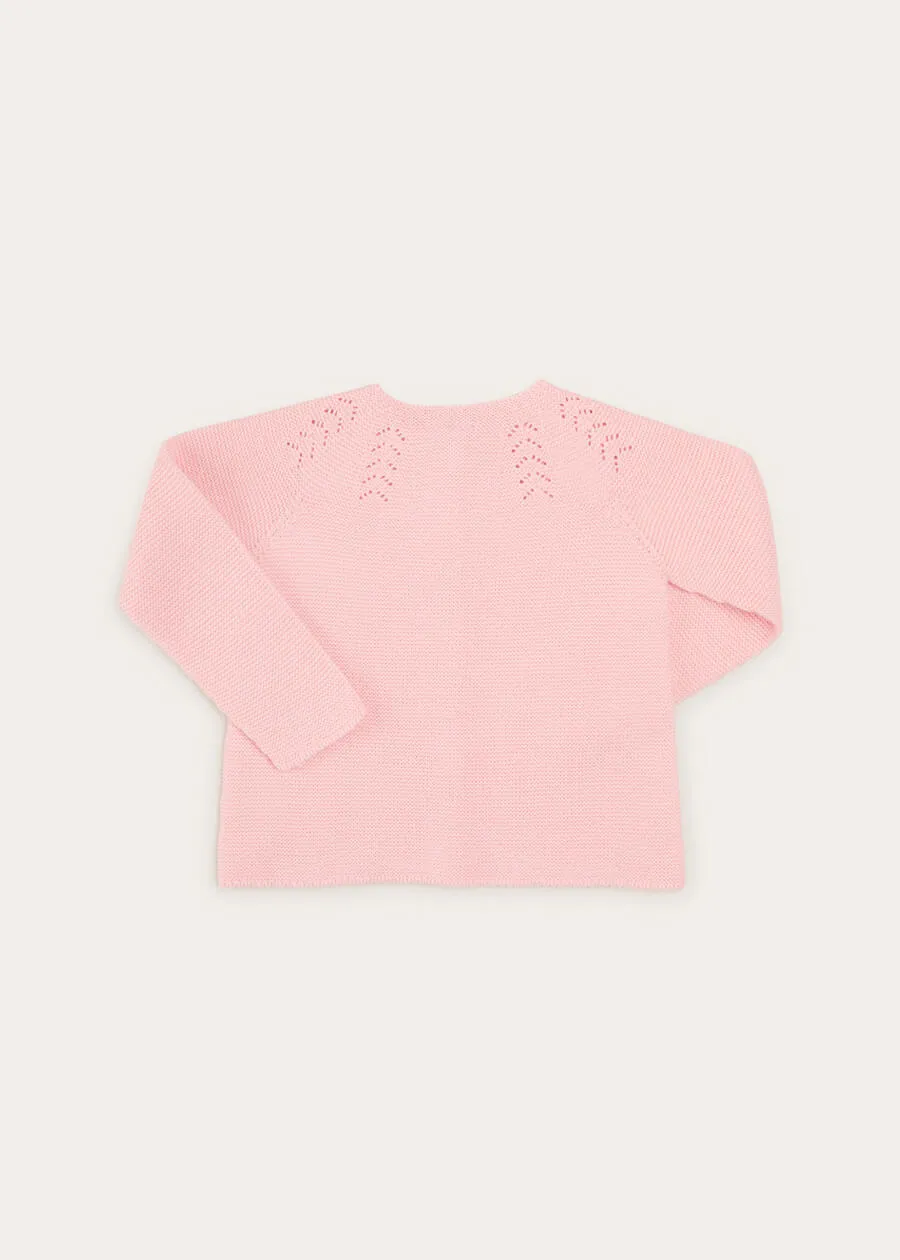 Openwork Cardigan In Pink (6mths-10yrs)