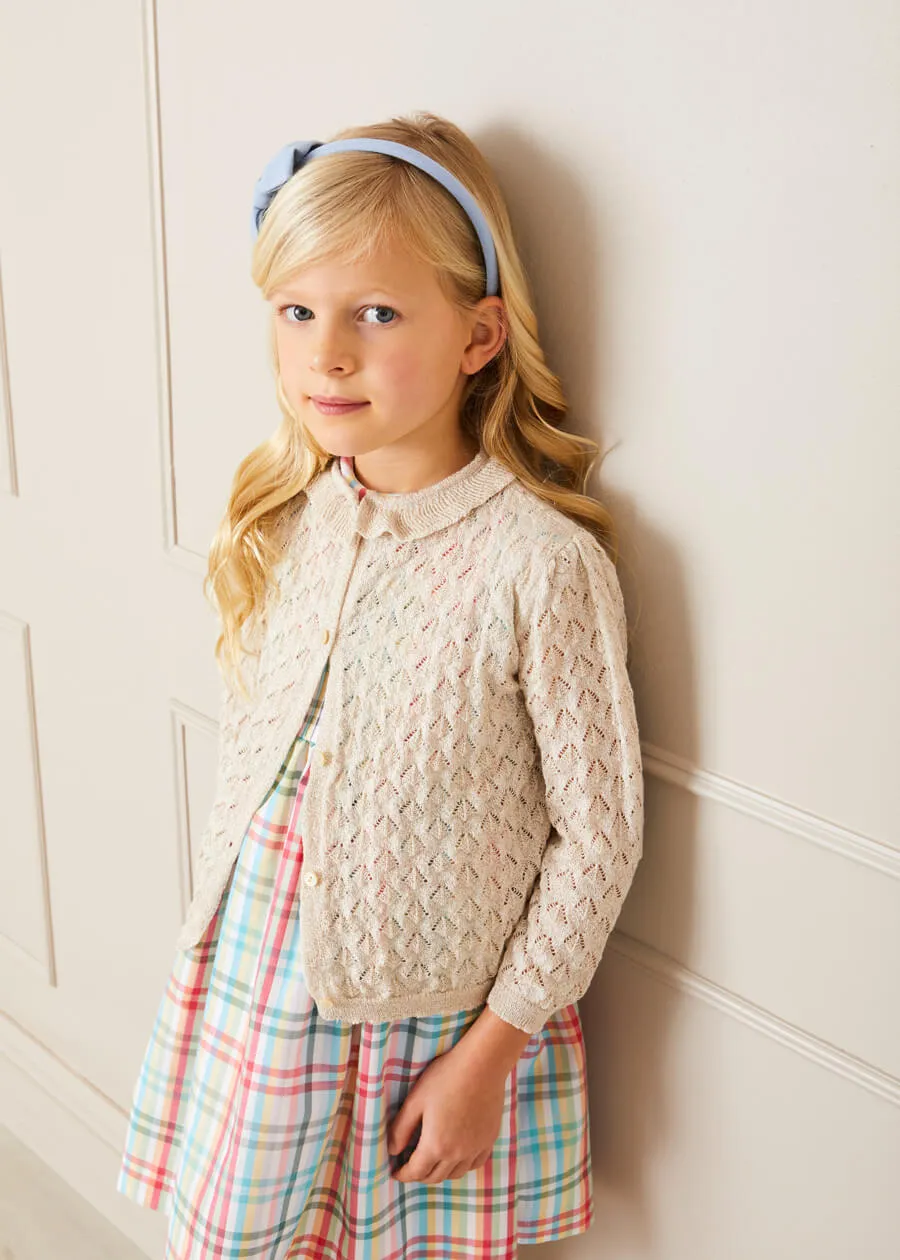 Openwork Frill Collar Cardigan in Gold (2-10yrs)