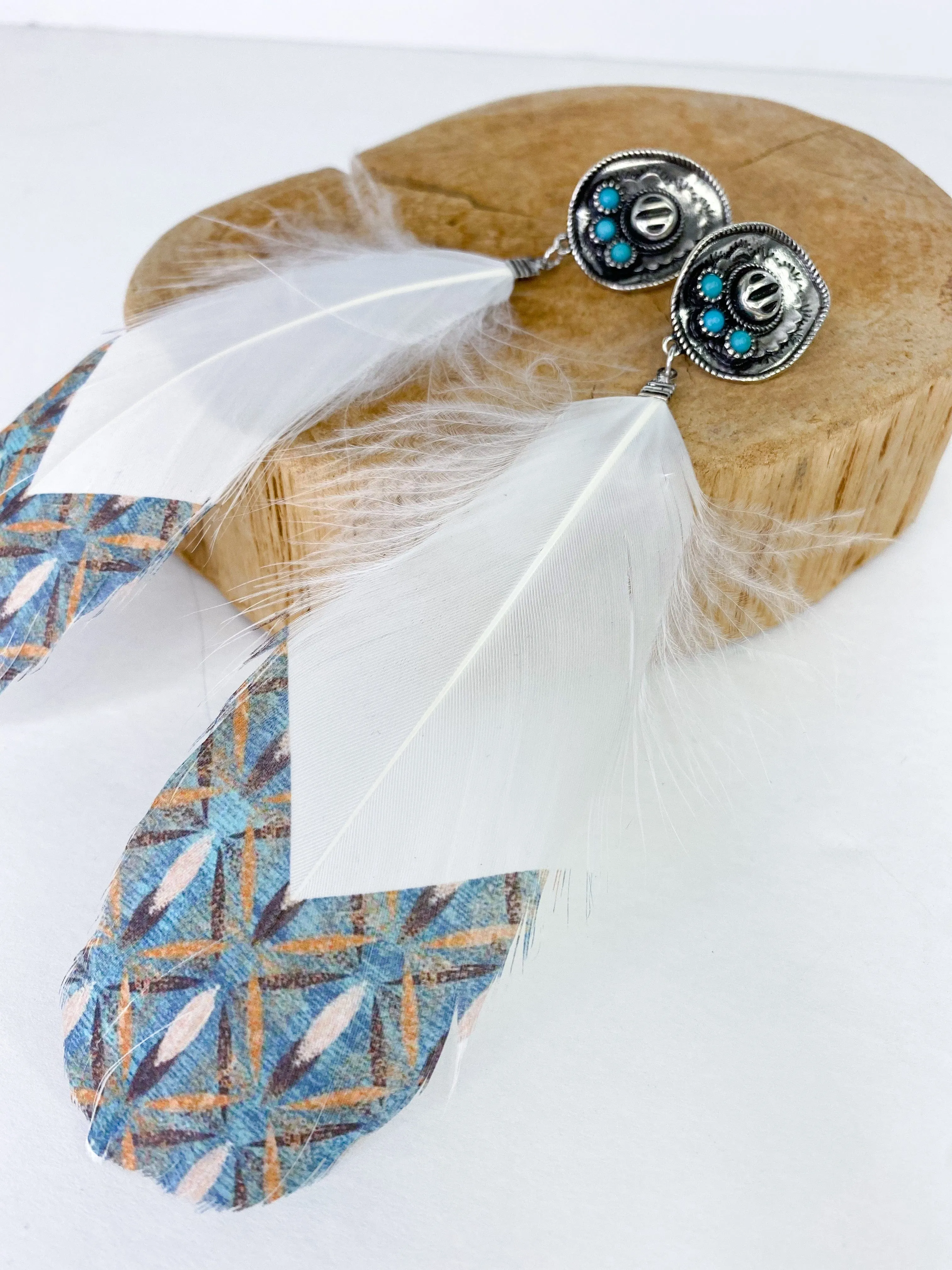 Painted Feather Earring