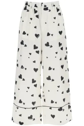 Pajama Pants With Bunch Of Hearts Motif