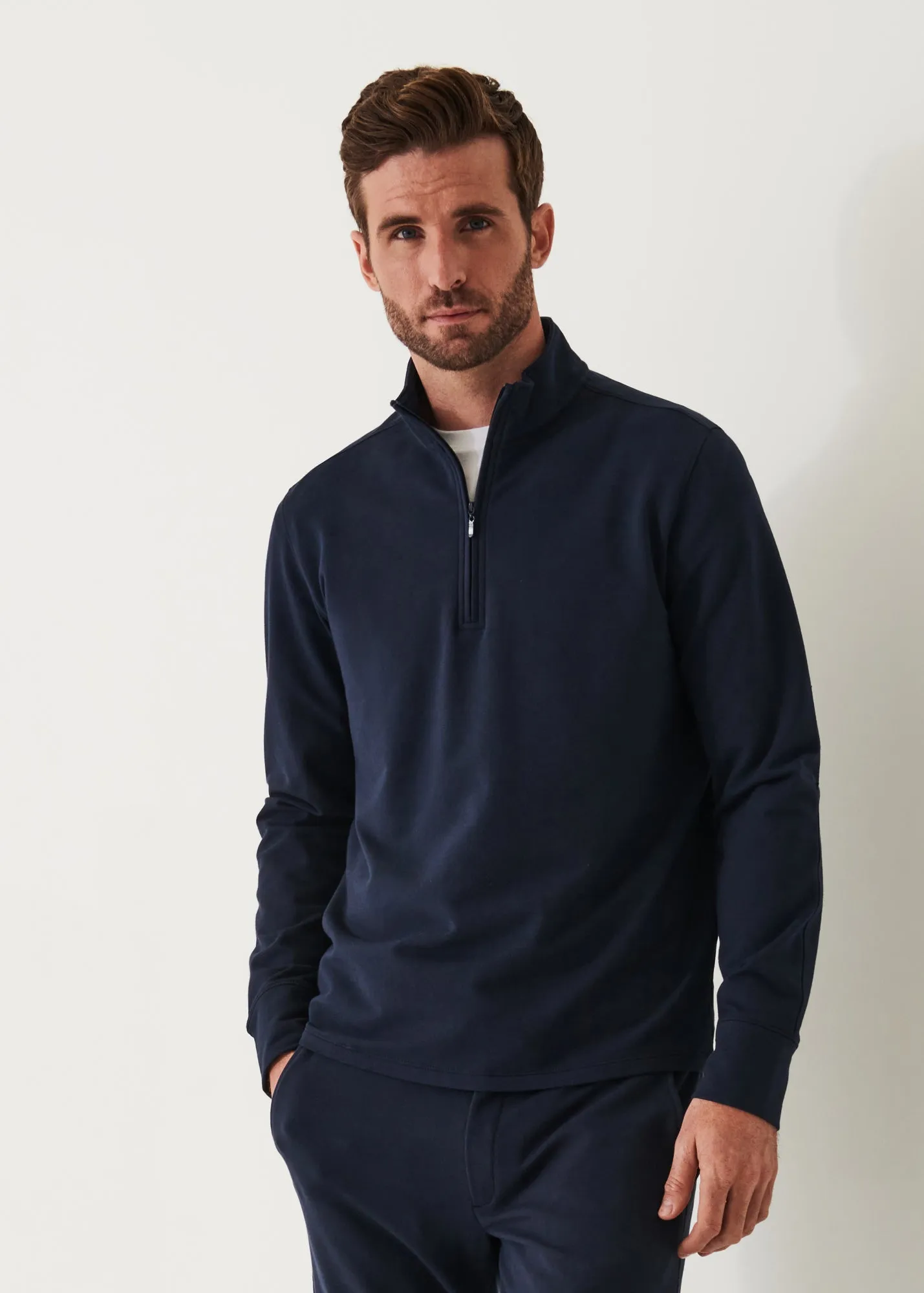 PIMA COTTON FRENCH TERRY QUARTER ZIP