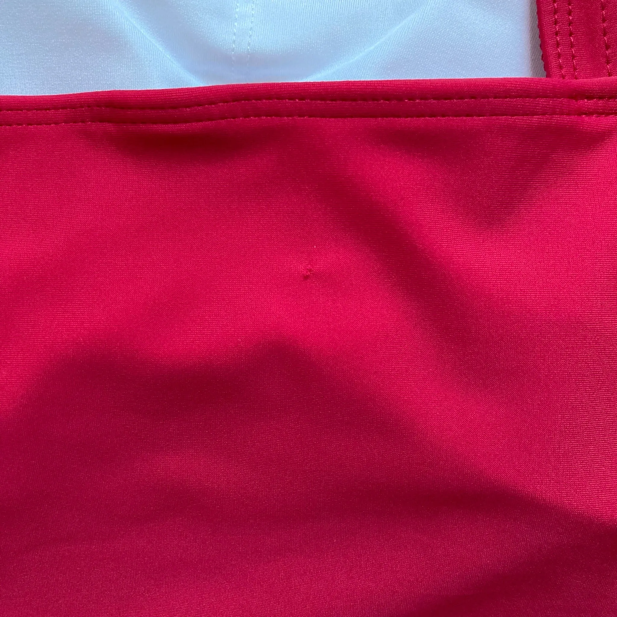 Pink Desert Red Mini Ruffle Crop Peplum Padded Midkini Top- Size XL (sold out online, see notes)