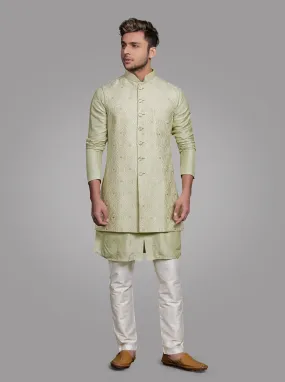 Pista Kurta Pajama with Koti | TULA