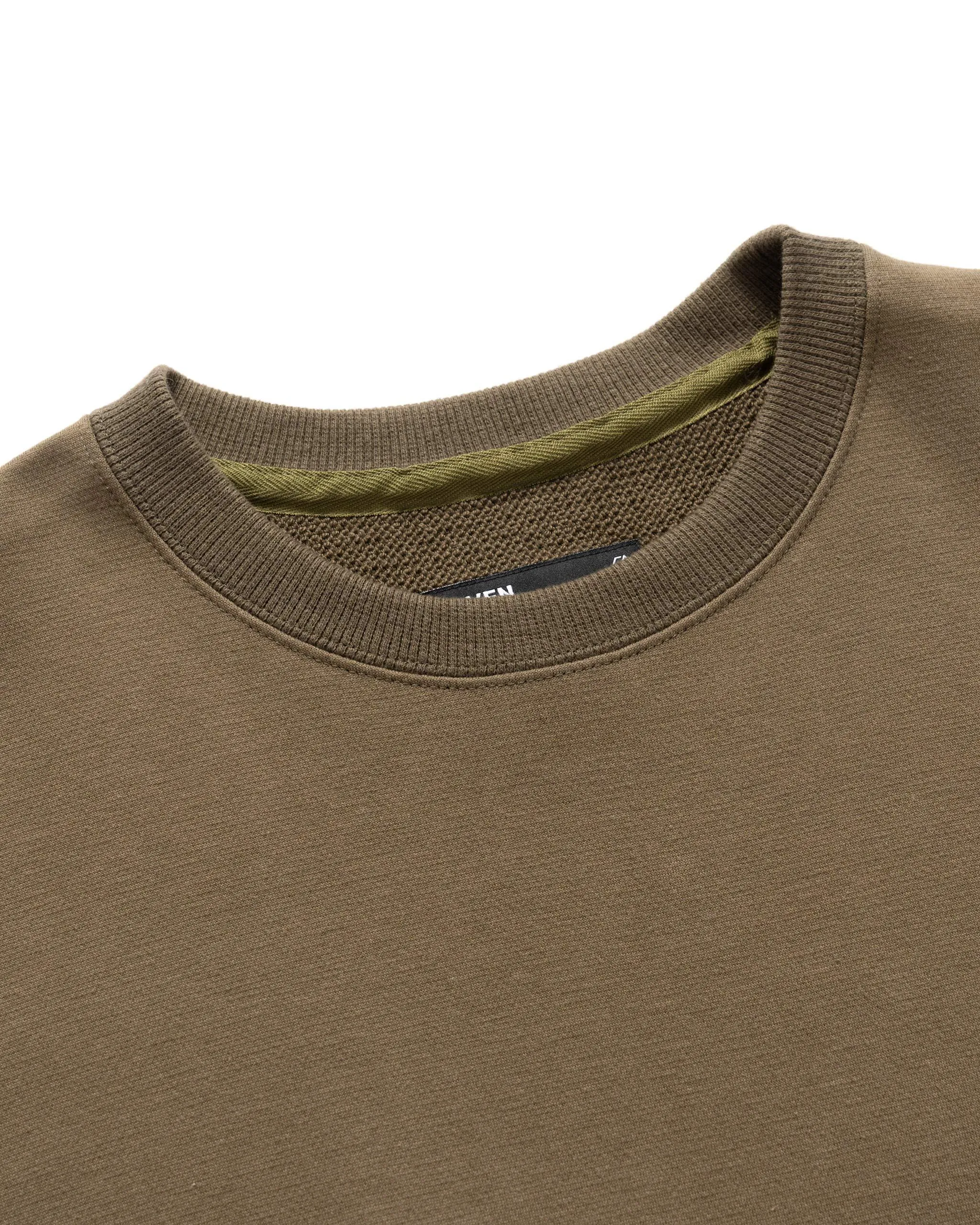 Prime Crewneck - Suvin Cotton Terry Olive