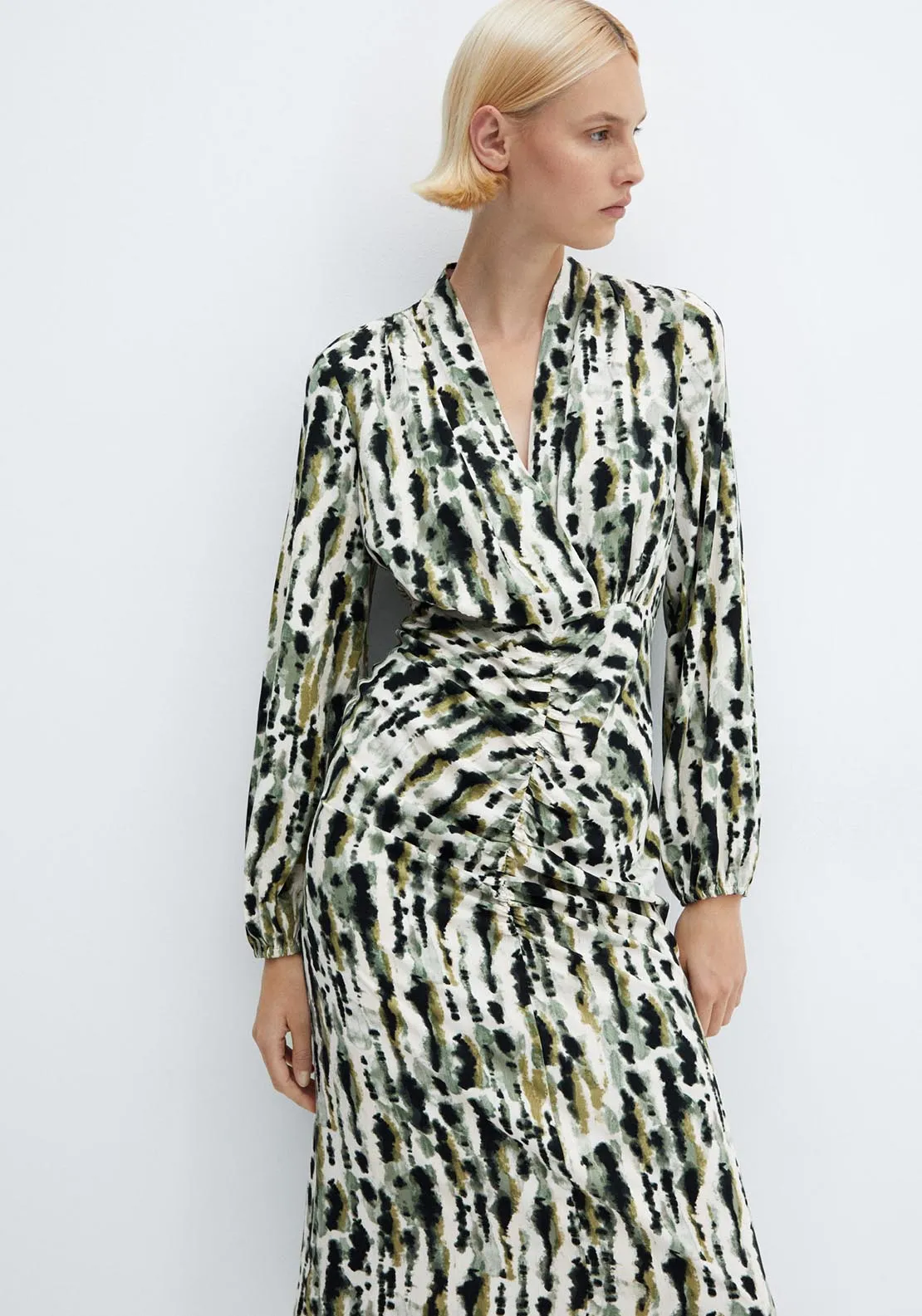 Printed dress with ruffled detail