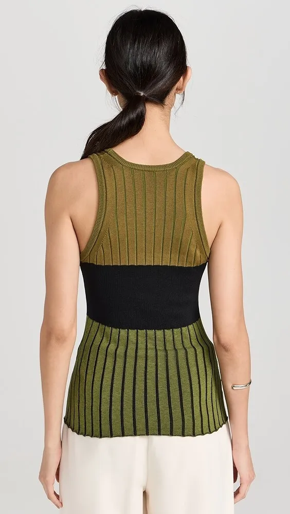 Proenza Schouler  |Stripes Casual Style Silk Rib Sleeveless U-Neck Cotton