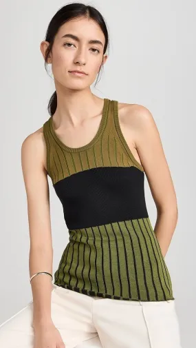 Proenza Schouler  |Stripes Casual Style Silk Rib Sleeveless U-Neck Cotton