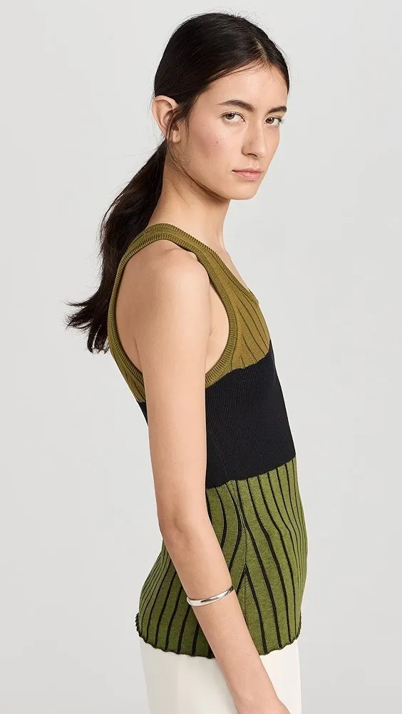 Proenza Schouler  |Stripes Casual Style Silk Rib Sleeveless U-Neck Cotton