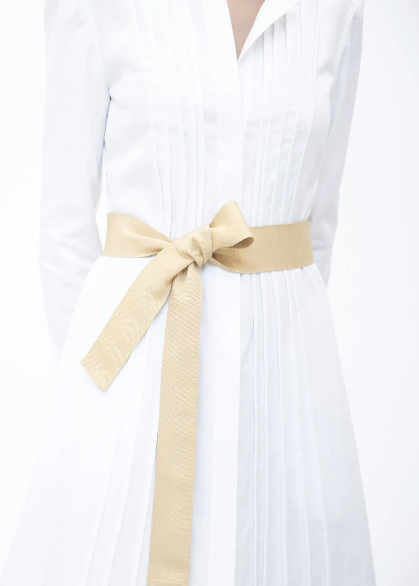 Ribbon Belt, Wide - Pale Yellow