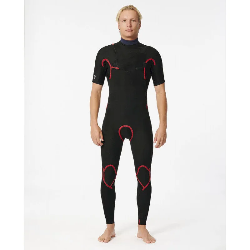 Rip Curl  Dawn Patrol Perf 2/2 mm Chest Zip Short Sleeve Wetsuit - Mute da surf - Uomo