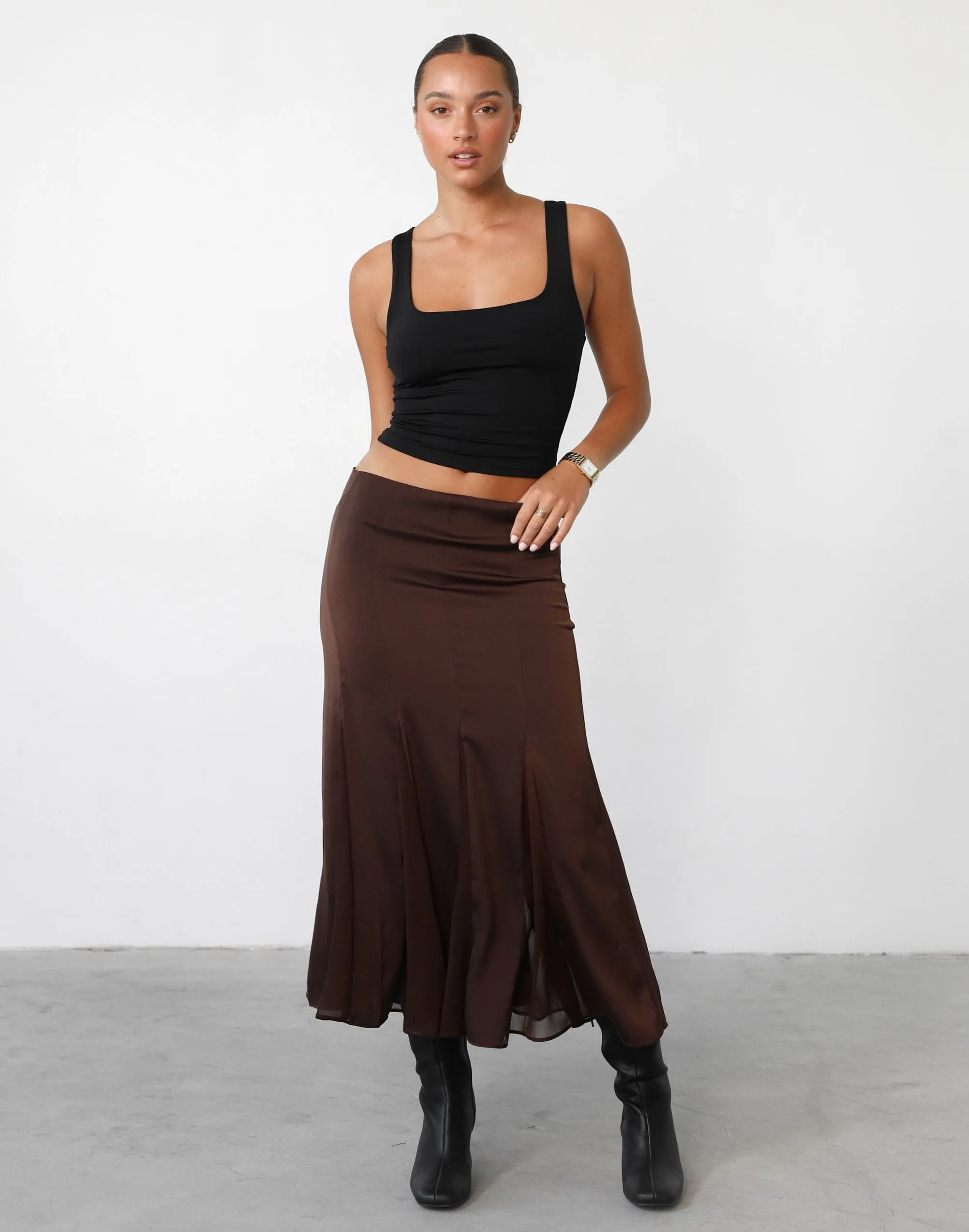 Rose Maxi Skirt (Chocolate) - By Lioness