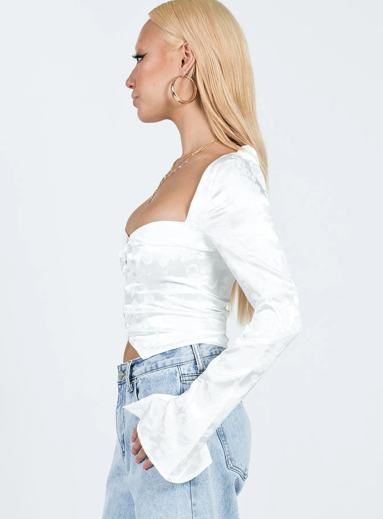 Rosewall Long Sleeve Top Ivory