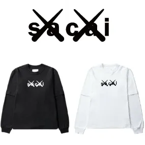 sacai  |Unisex Street Style U-Neck Collaboration Long Sleeves Plain