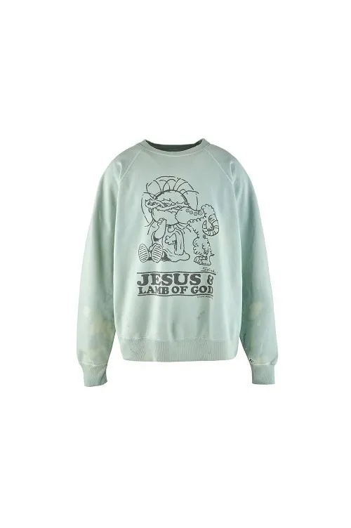 Saint Mxxxxxx  |Crew Neck Skull Street Style Long Sleeves Plain Cotton