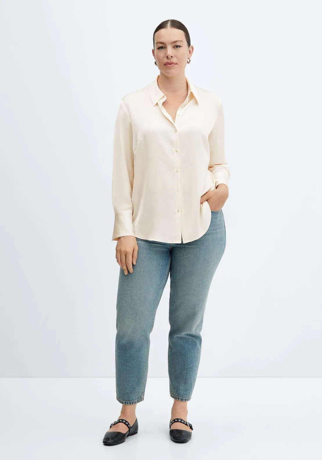 Satin finish flowy shirt