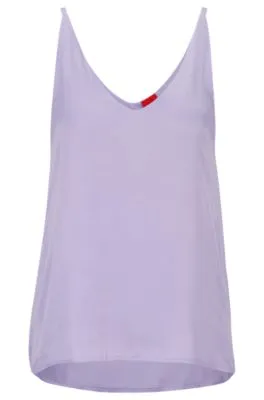 Satin pajama vest with v-neckline and logo straps