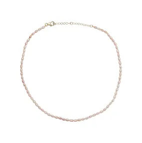 Seed Pearl Necklace Pink