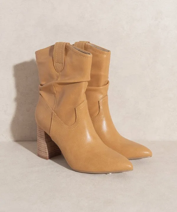 Slip On Western Styled Short Bootie