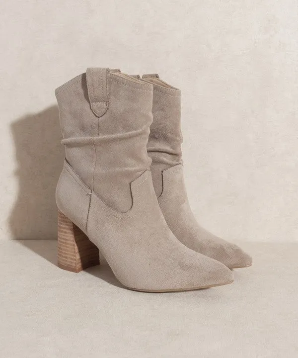 Slip On Western Styled Short Bootie