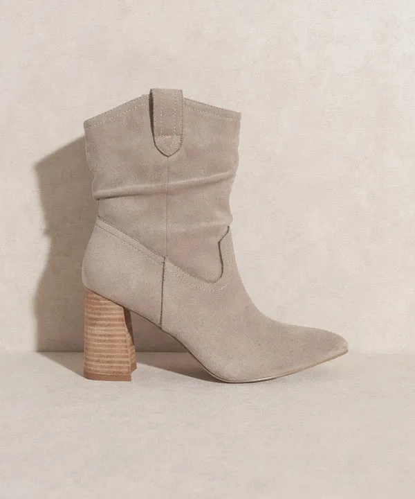 Slip On Western Styled Short Bootie