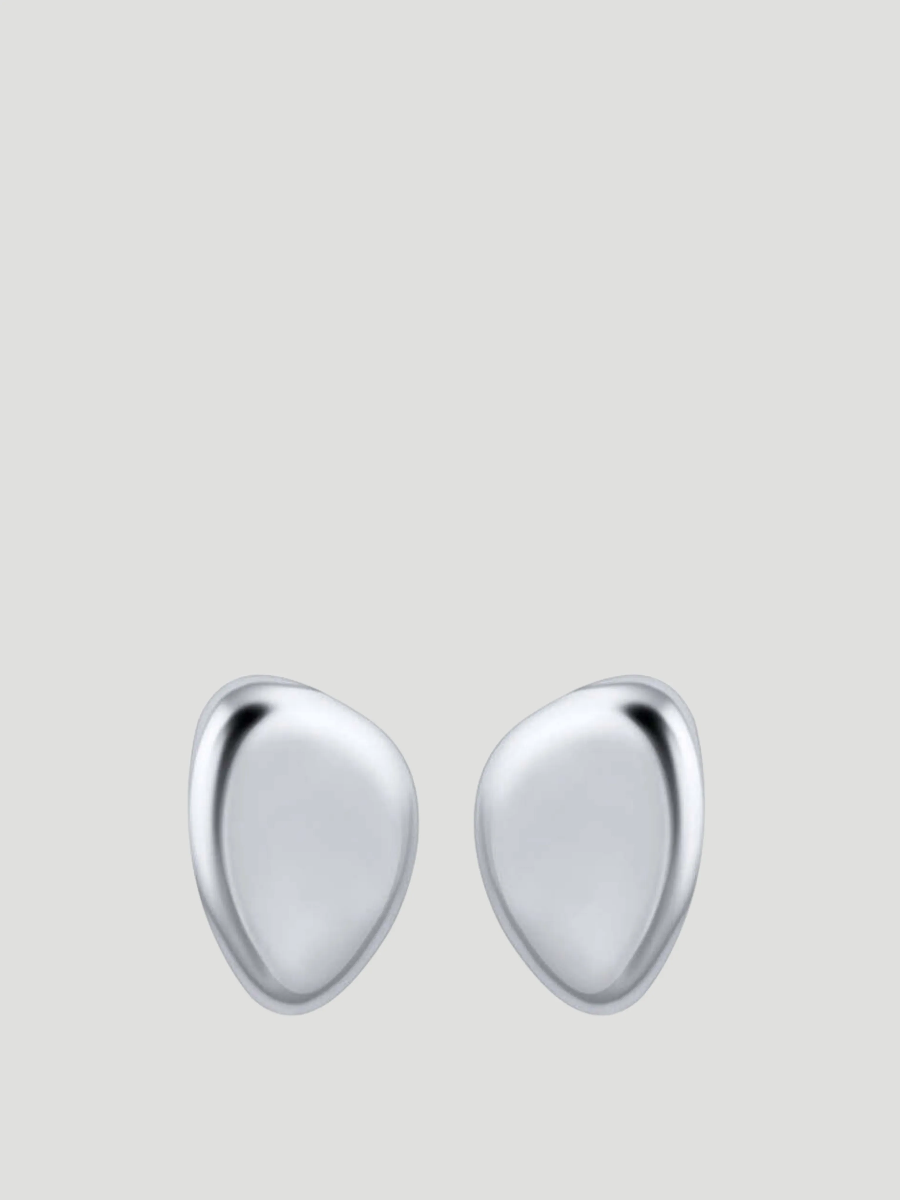 Small Oval Earring Rhodium