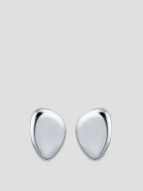 Small Oval Earring Rhodium