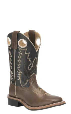 Smoky Mountain Youth Brown and Black Cowboy Square Toe Boots