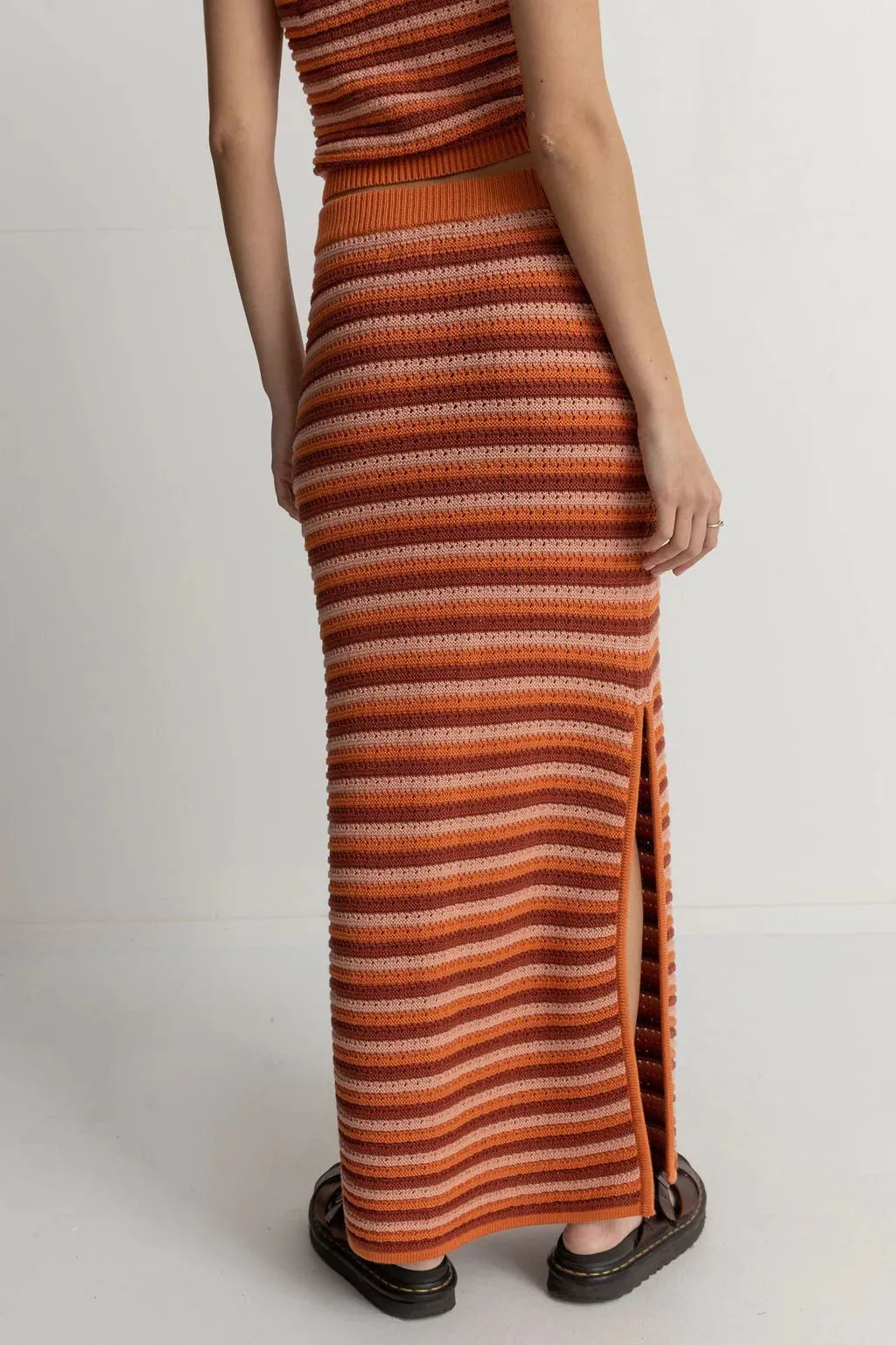 Spirit knit stripe midi skirt