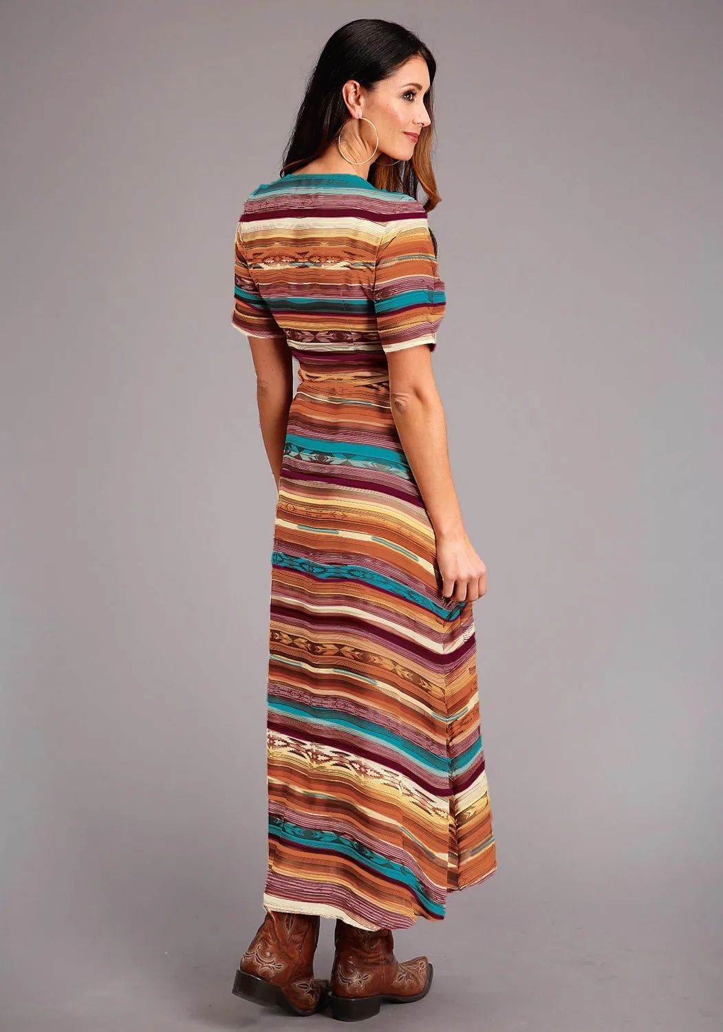 Stetson Womens Sunset Serape Multi-Color 100% Rayon S/S Dress M