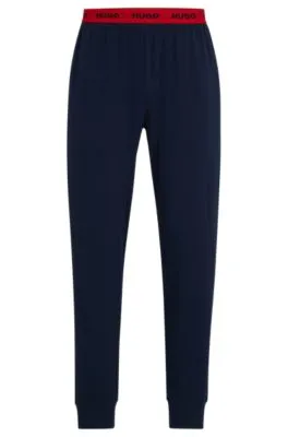 Stretch-cotton jersey pajama bottoms with logo waistband