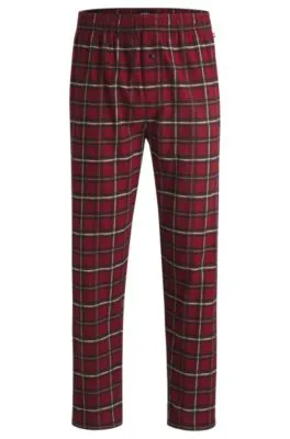 Stretch-cotton pajama bottoms with festive check