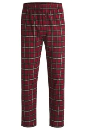 Stretch-cotton pajama bottoms with festive check