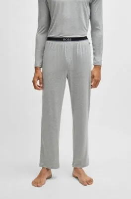 Stretch-modal pajama bottoms with logo waistband